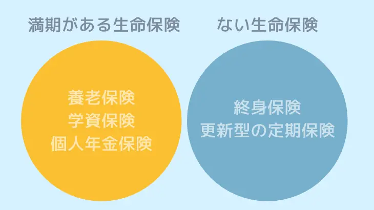 満期日付きと満期日なしの生命保険