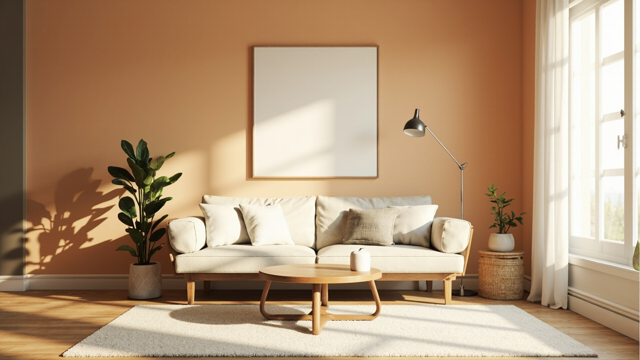 professional painter painting exterior wall of house with paint roller, blue sky