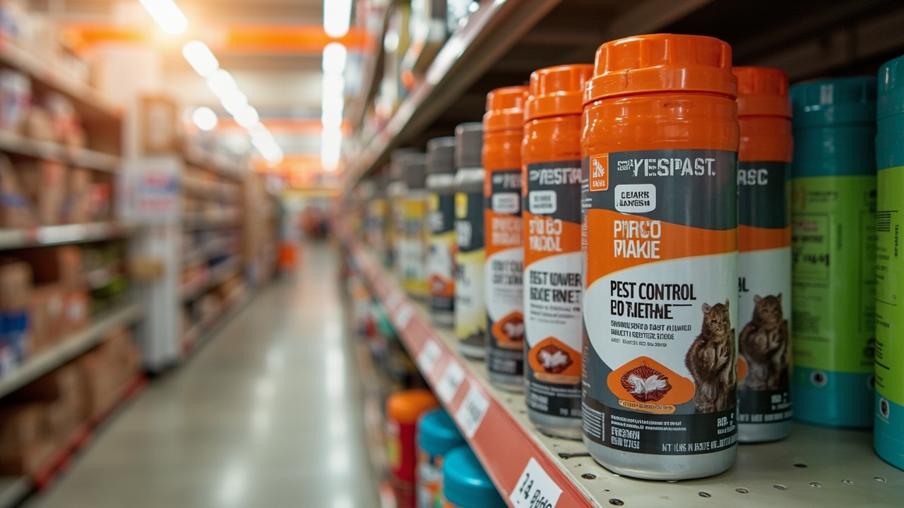 professional pest control technician treating exterior of home with sprayer