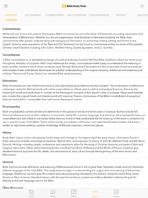 Bible Study Tools