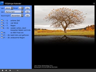 100Jähriger Kalender + Bauernregeln