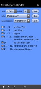 100Jähriger Kalender + Bauernregeln