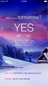 Will it Snow? PRO Notification