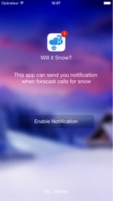 Will it Snow? PRO Notification
