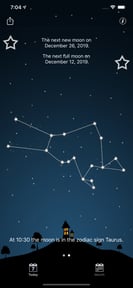 Moon phases calendar and night sky live