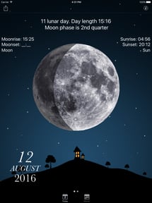 Moon phases calendar and night sky live