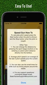 Baseball Pitch Speed - Radar Gun