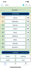 Baseball Lineup Cards
