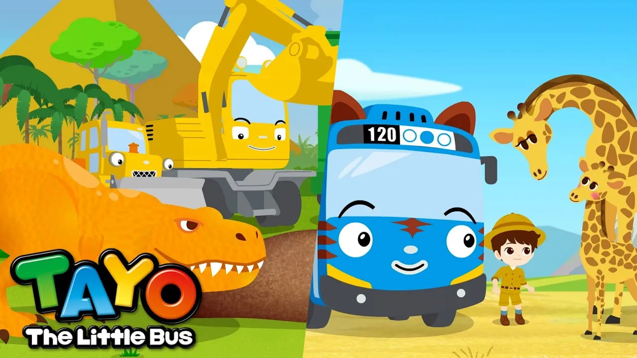 ¡Aprenda Dinosaurios y Animales! | ¡Vamos Mecanosaurios! | El autobús Safari Tayo | Tayo Español