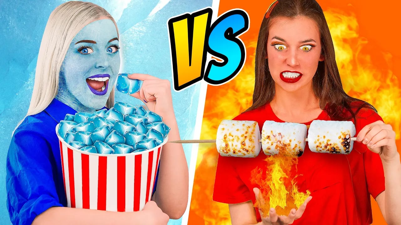 热vs冷女孩挑战|冰冷的女孩VS女孩着火了!Multi DO Challenge