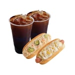 [빽다방] 아메리카노(ICED) 2잔+소세지빵 1개+ 사라다빵 1개