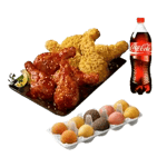 [BBQ] 황올반+BBQ양념반(닭다리)+BBQ모둠볼(10개)+콜라1.25L