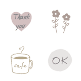 大人シンプル♡気持ちを伝える線画絵文字