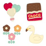 バレンタイン＆ホワイトデーの絵文字。