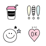 THE☆ミニ絵文字【モノクロ×パステル】