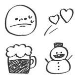 ●手書きモノクロ絵文字セット●