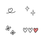 【小さい】おしゃれなモノトーン絵文字♡