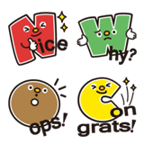 ♪デカ文字♪英語のポップな絵文字