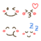 毎日使える！【クレヨン風】シンプル顔文字