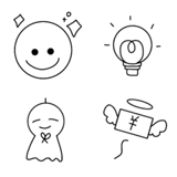 手書き・シンプル絵文字⑦モノクロ
