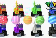 Belajar Bahasa Inggris dengan Slide Excavator | Warna untuk Anak | Tayo Bus Kecil