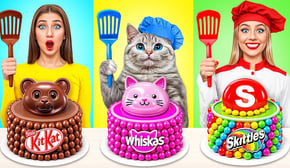自分 vs おばあちゃんの料理チャレンジ 猫と一緒に | 面白いチャレンジ Multi DO Challenge