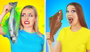 REAL FOOD VS CHOCOLATE FOOD CHALLENGE | Funny Pranks by Multi DO