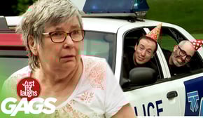 Surprise Police Birthday Party After Being Pulled Over Prank