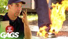 Cop Accidentally Sets Partner On Fire
