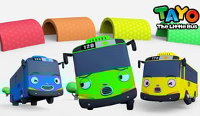 Belajar Bahasa Inggris dengan Terowongan Pelangi | Warna untuk Anak | Tayo Bus Kecil