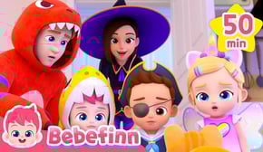 🎃👻 NO! Spooky Monster Took Bebefinn's Halloween Candy! | +More Songs for Kids