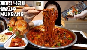 [ENG]개미집 낙곱새 청양고추 오징어젓갈 먹방 mukbang spicy seafood hot Pot Korean eating show mgain83