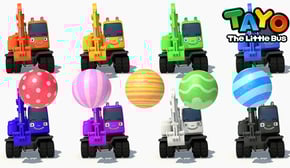 Belajar Bahasa Inggris dengan Slide Excavator | Warna untuk Anak | Tayo Bus Kecil