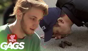 Cop Sniffs Dog Poop Prank