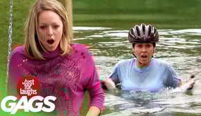 Girl on Swing Kicks Lady in the Face Prank