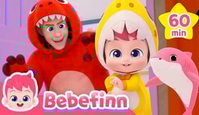 Roar! Trick or Treat 🎃 Bebefinn Halloween Party with❓🦖🦈 | Kids Song Compilation | Nursery Rhymes