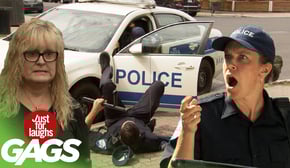 Cop Gets hit in the Head by a Car Door... TWICE