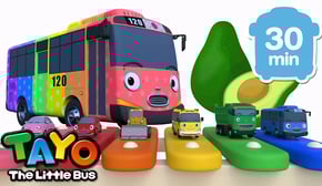 🎵Kompilasi Lagu Warna Anak🌈 l Belajar Warna l Melewati Terowongan Pelangi l Tayo Bus Kecil