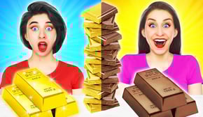 Chocolate vs Real Food Challenge 초콜릿 대 실제 음식 Multi DO 다 마