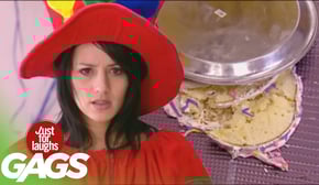 Low Blow Between Guard's Legs, Dropping Birthday Cake, Loud Restaurant Slurper Prank