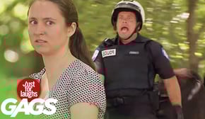 Cop Goes Horse Riding Backwards Prank