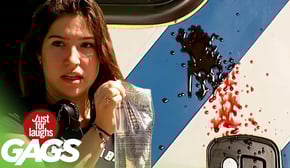 Blood Squirts on Ambulance and Angers Driver