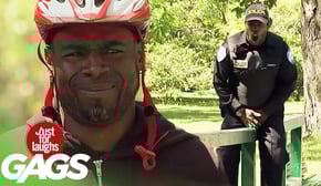 Cop Falls Right on His Junk Prank!