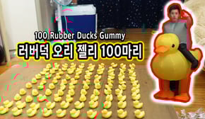 러버덕 젤리?! 망고맛 오리 젤리 100마리 부화시키기 - 허팝 (100 Rubber Duck Gummy)