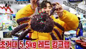 킹크랩 가격 싸졌다해서 5.5kg 초거대 킹크랩 주문했는데 얼마가 나올까요?! 그 맛은?!