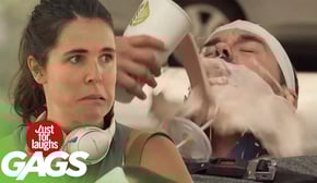 Injured Man CHOKES on Milkshake Prank