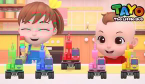 Belajar Warna dengan Menara Es Krim | Warna untuk Anak | Lagu Tayo Excavator | Tayo Bus Kecil