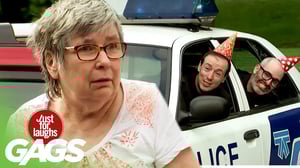 Surprise Police Birthday Party After Being Pulled Over Prank