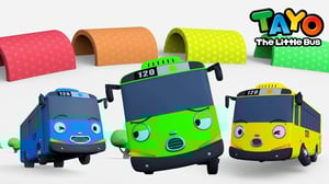 Belajar Bahasa Inggris dengan Terowongan Pelangi | Warna untuk Anak | Tayo Bus Kecil