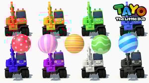 Belajar Bahasa Inggris dengan Slide Excavator | Warna untuk Anak | Tayo Bus Kecil